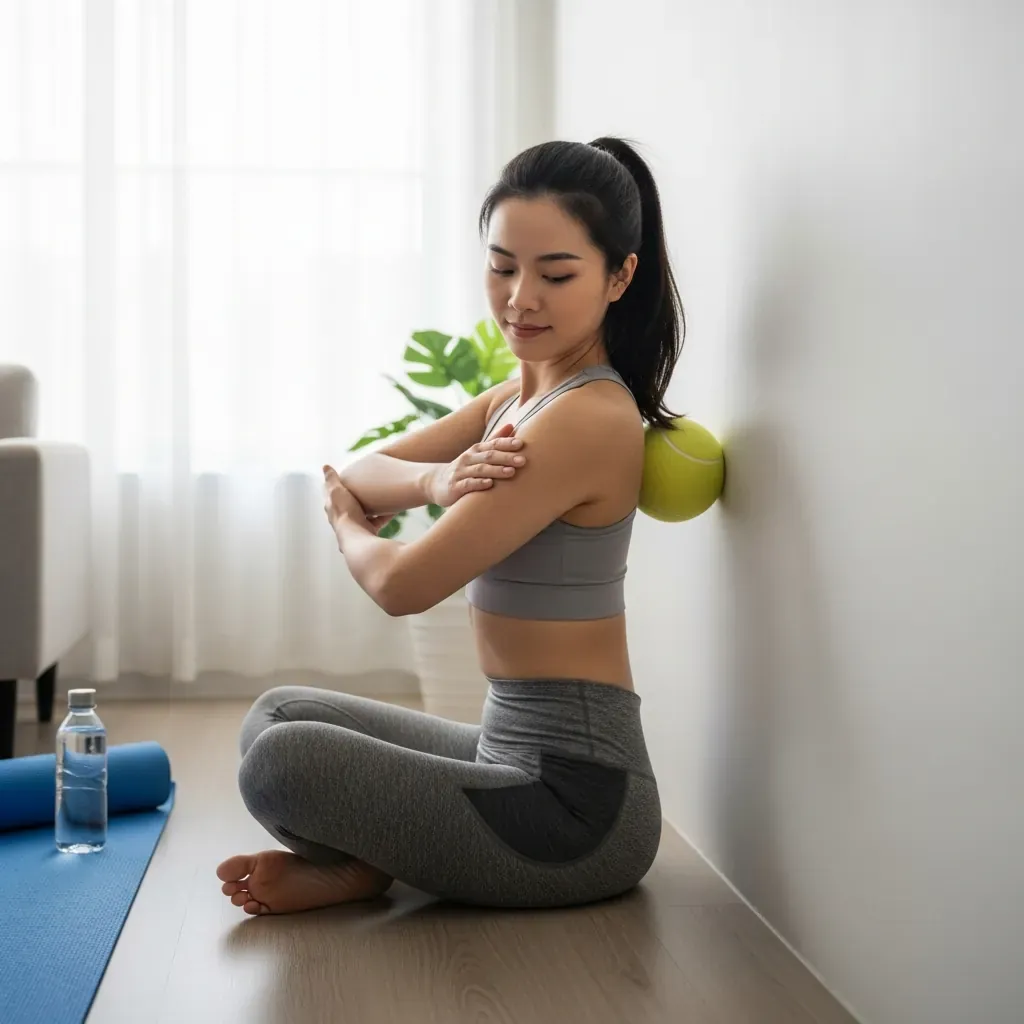 Tự giãn cơ lưng tại nhà bằng bóng tennis, phương án dự phòng tiết kiệm.