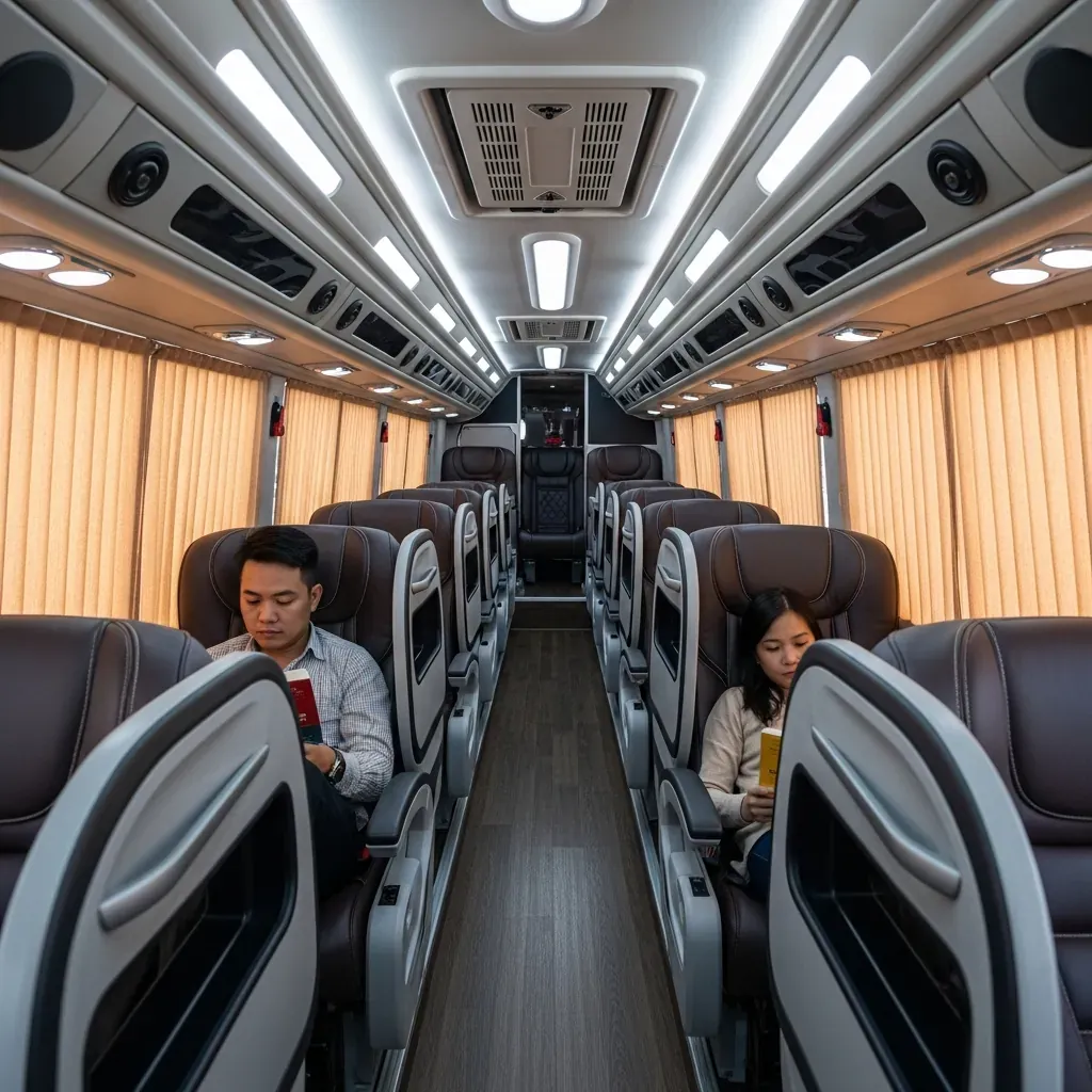 Nội thất limousine 34 phòng của xe Kim Hoàng.